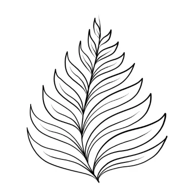 Sketch contour of simple leaf plant front view Vector Image