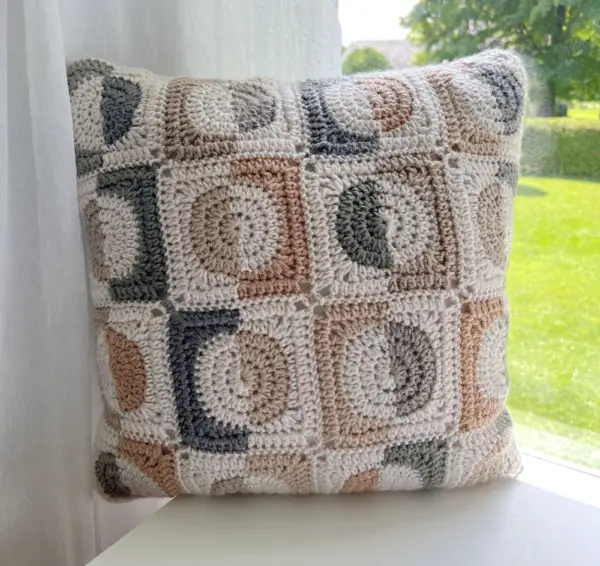 modern crochet pillow