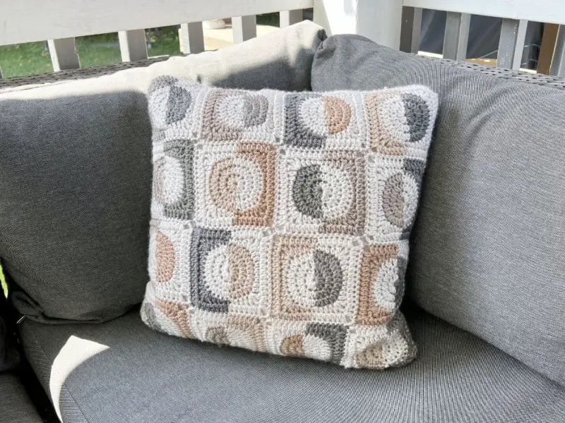 modern crochet pillow