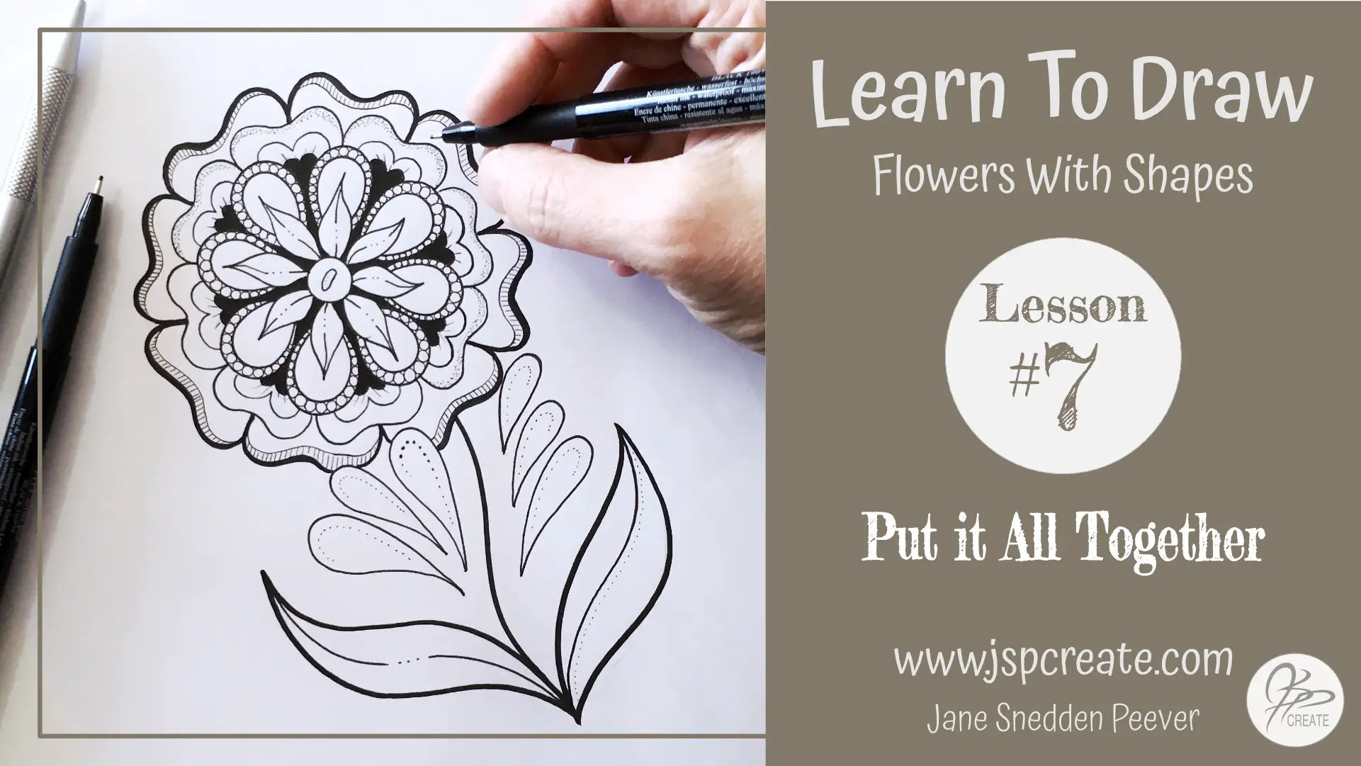 Learn To Draw Flowers With Shapes Lesson 7 - JSPCREATE